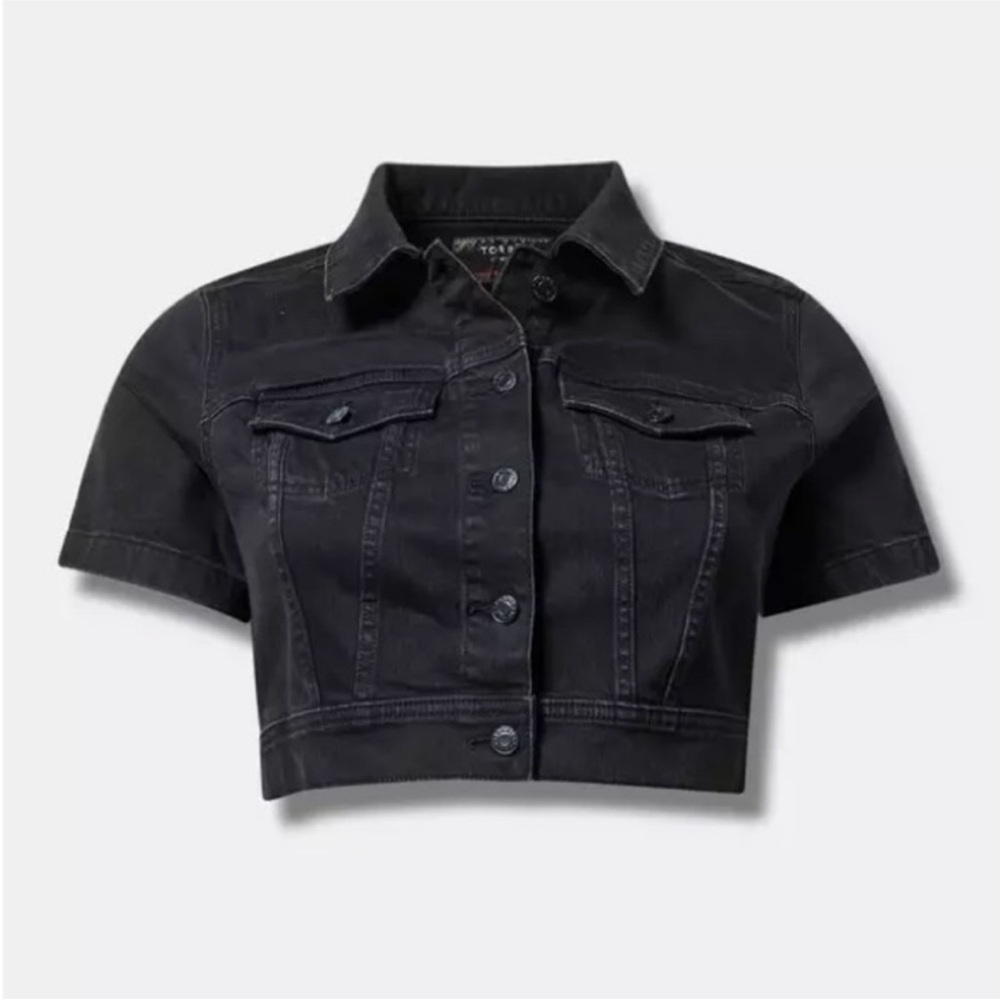Torrid Black Cropped Denim Jacket